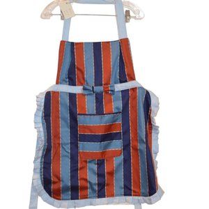 Homemade by GENYPLACE Apron Stripes Red-Blue-Navy Front Bow Pocket 27'